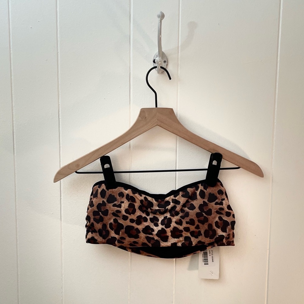 Pink lily Cheetah print bikini top strapless